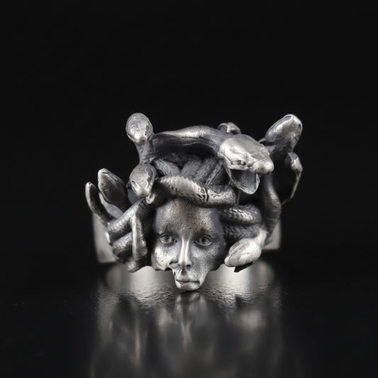 El Yapımı Medusa 925 Gümüş Erkek Yüzük