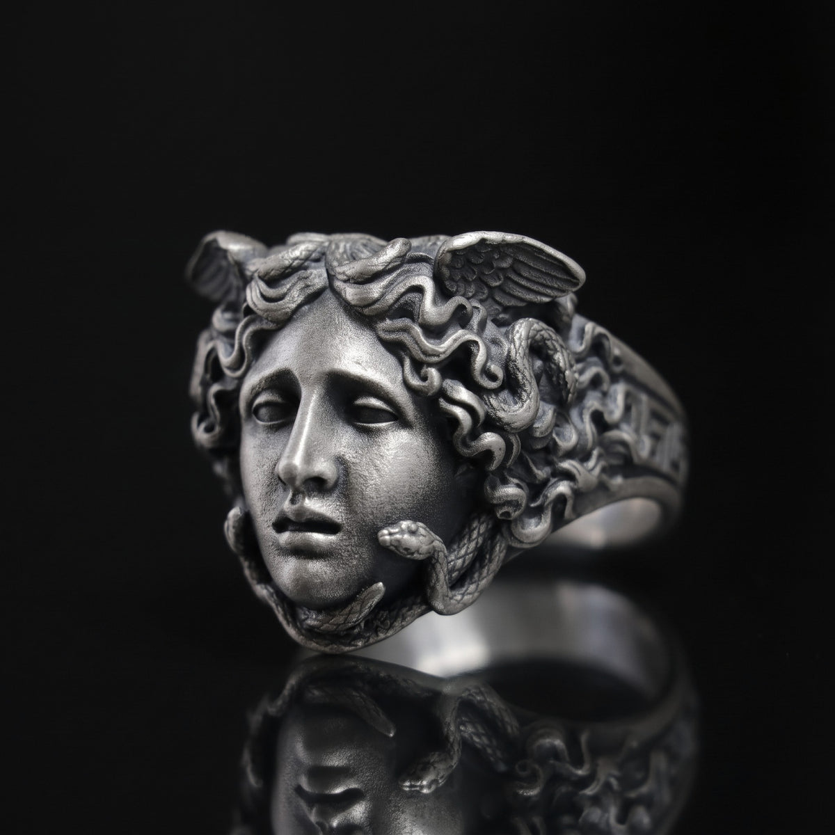 Gorgon Medusa 925 Gümüş Erkek Yüzük