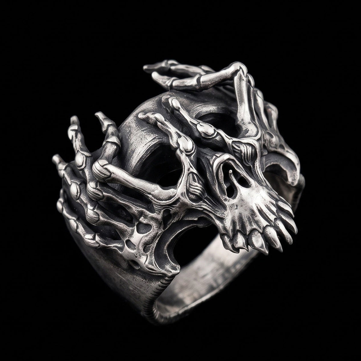 İskelet Mask 925 Gümüş Yüzük