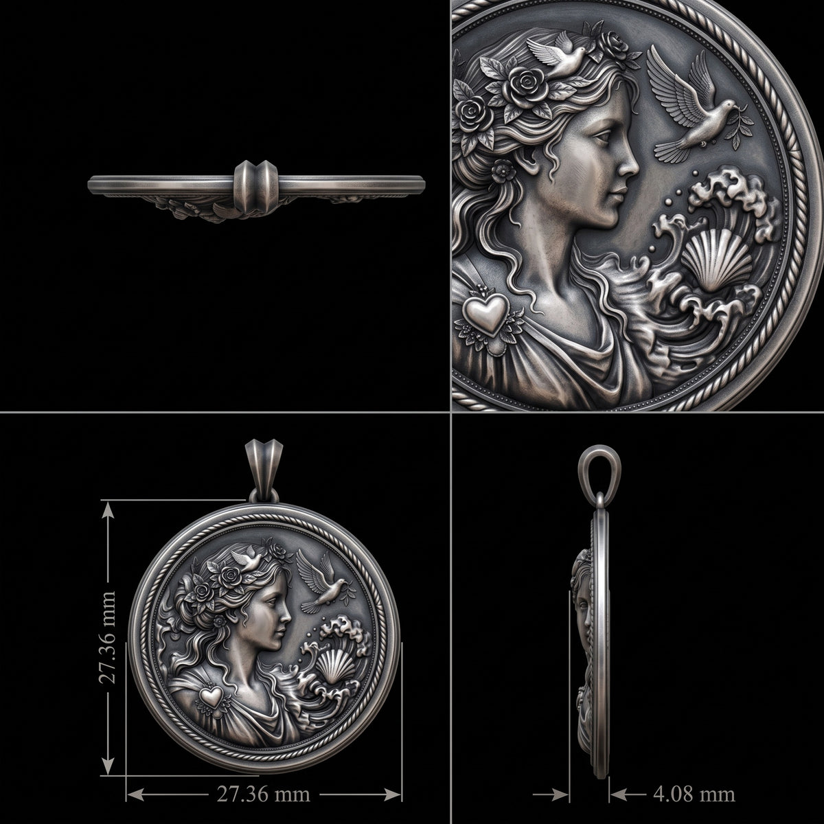 Goddess Aphrodite 925 Silver Necklace