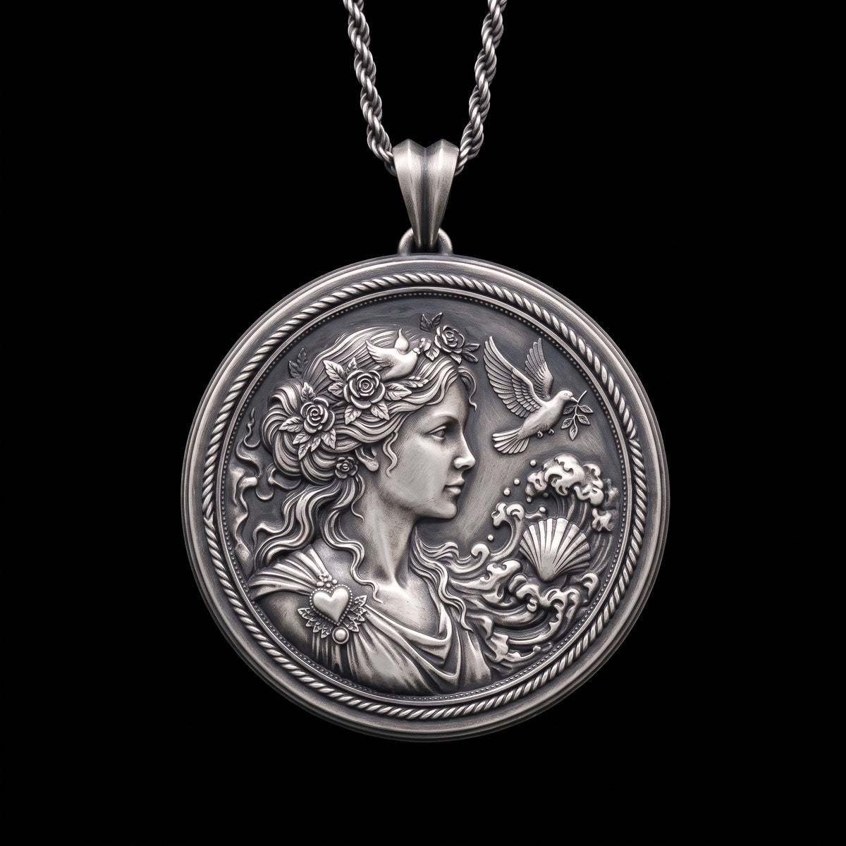 Goddess Aphrodite 925 Silver Necklace