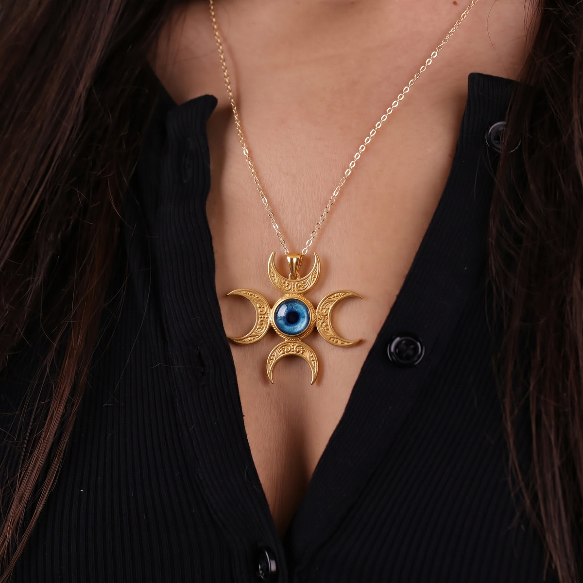 Ouroboros Blue Eye Necklace
