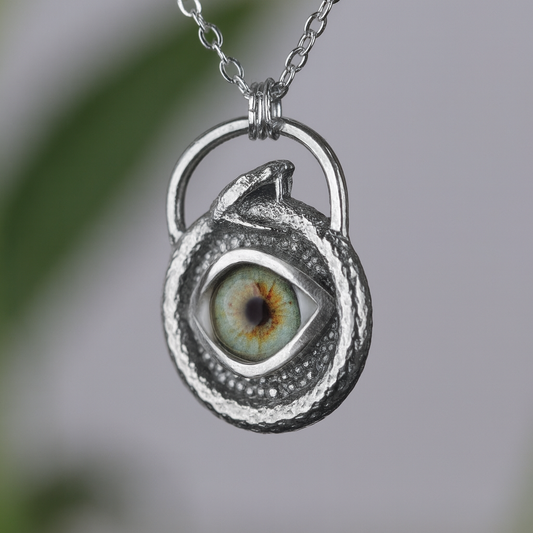 "OUROBOROS" | Sonsuz Koruma Göz Kolye (Gümüş & Pirinç)