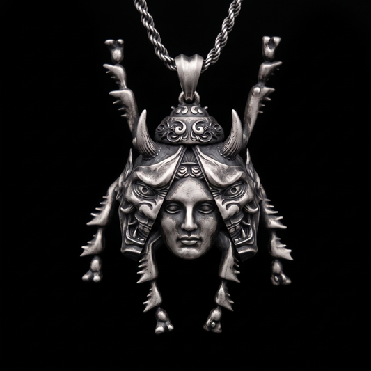 Hannya Mask 925 Gümüş Kolye