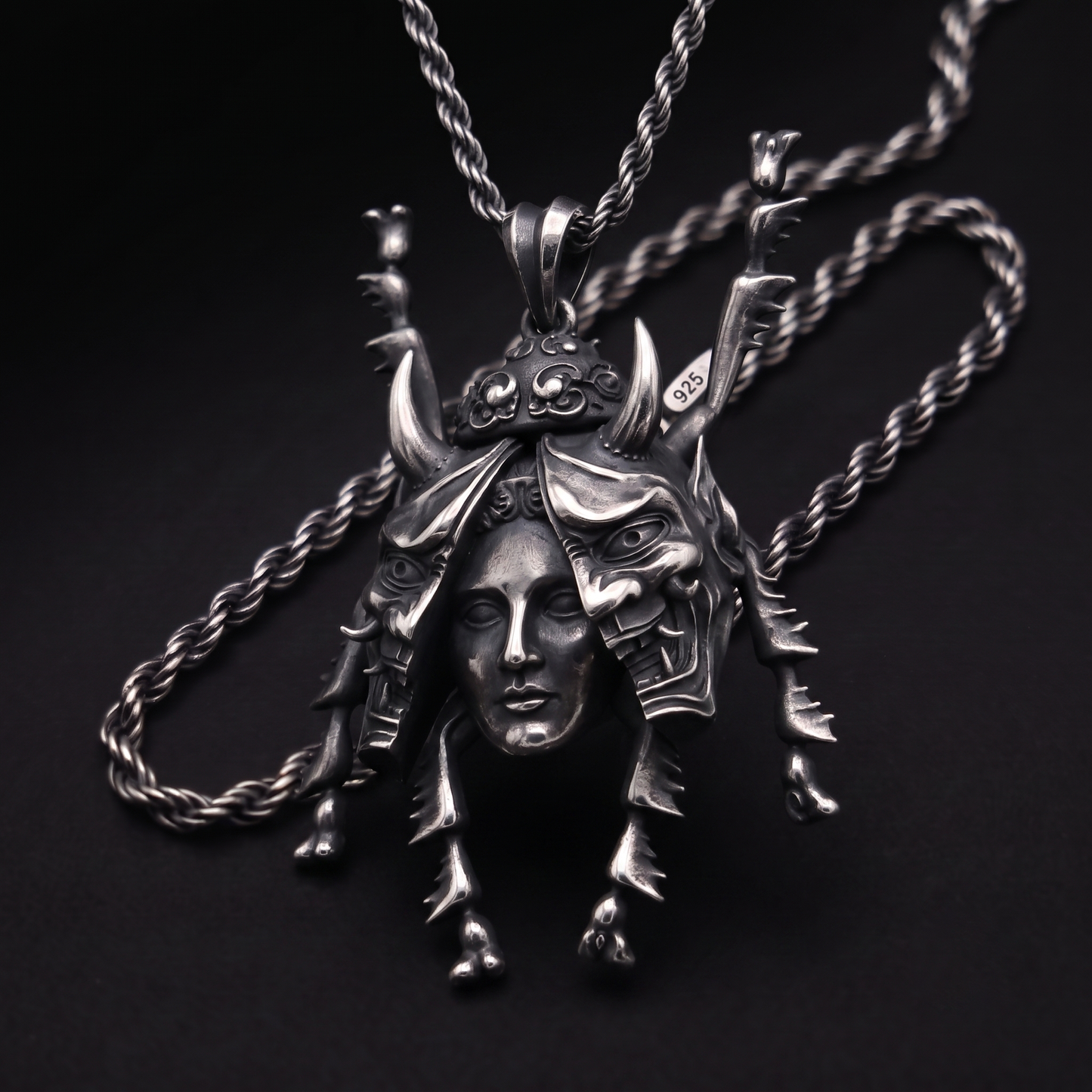 Hannya Mask 925 Gümüş Kolye