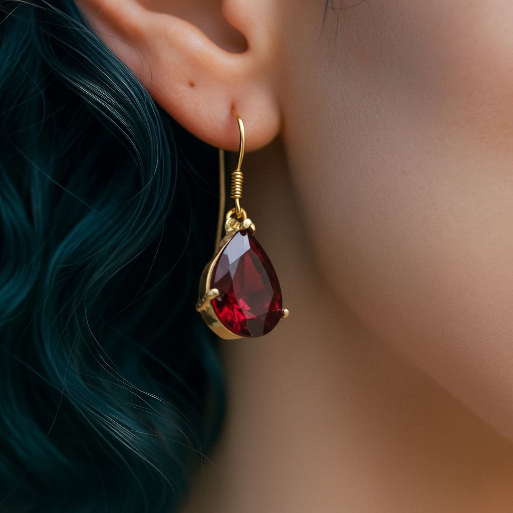 Damla Blue Topaz Küpe Kolye Set