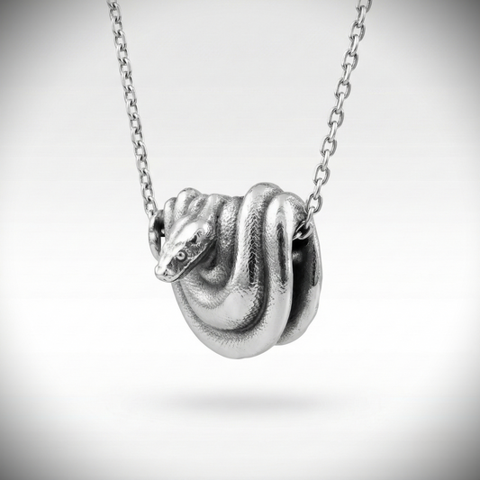 Mini Mini Skull 925 Oxidized Silver Necklace