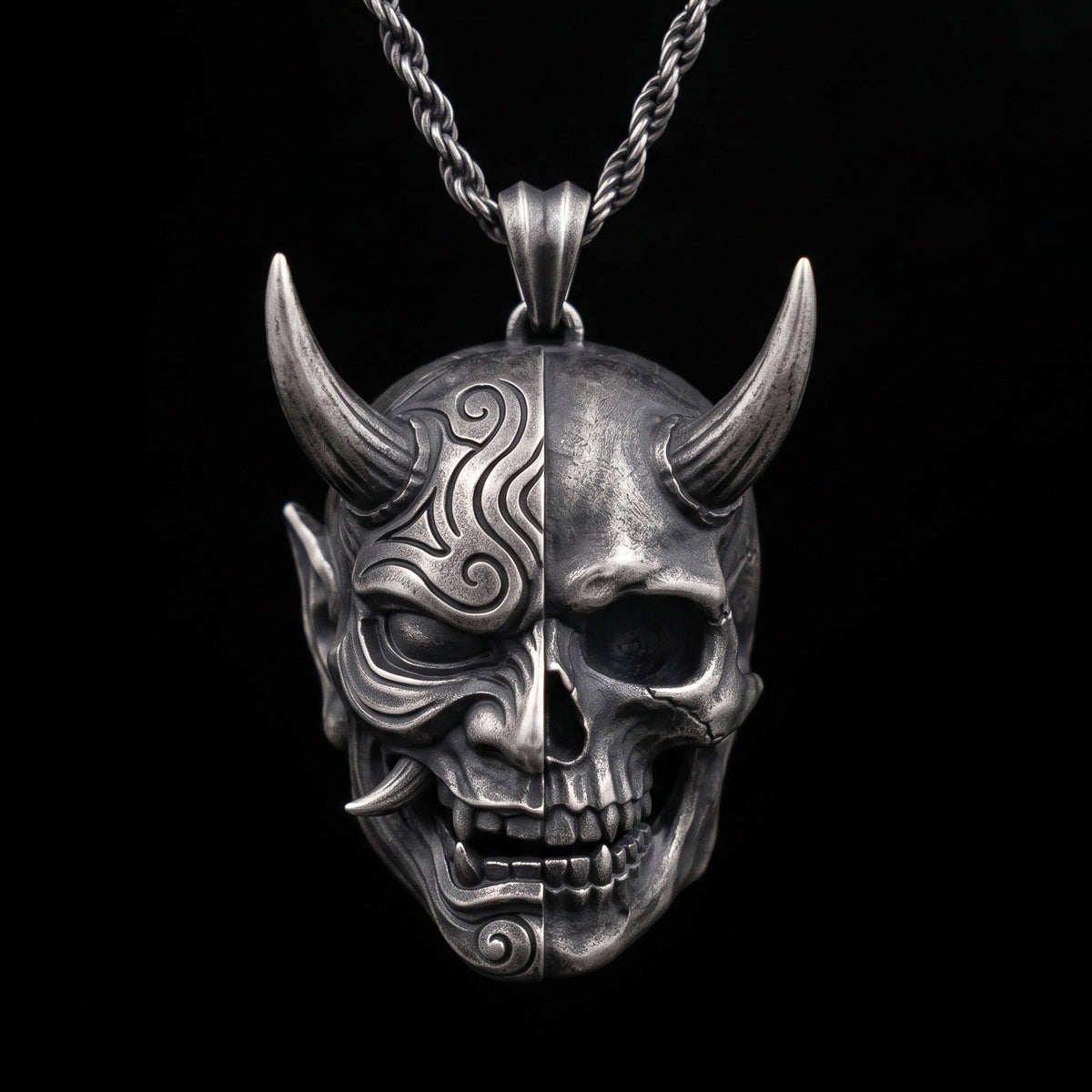 Memento Oni Mask 925 Silver Necklace