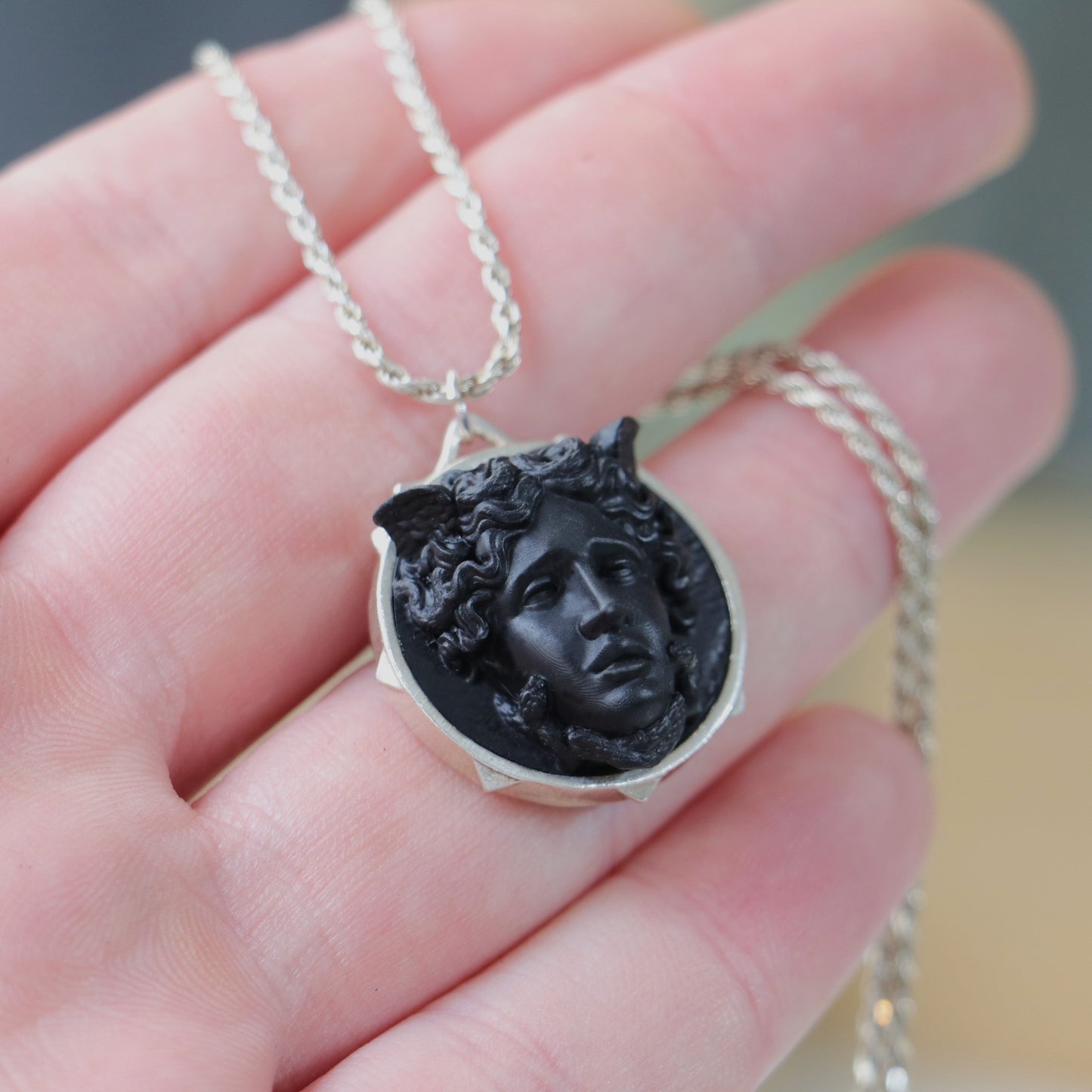 Marble Lion 925 Silver Gold Plated Necklace