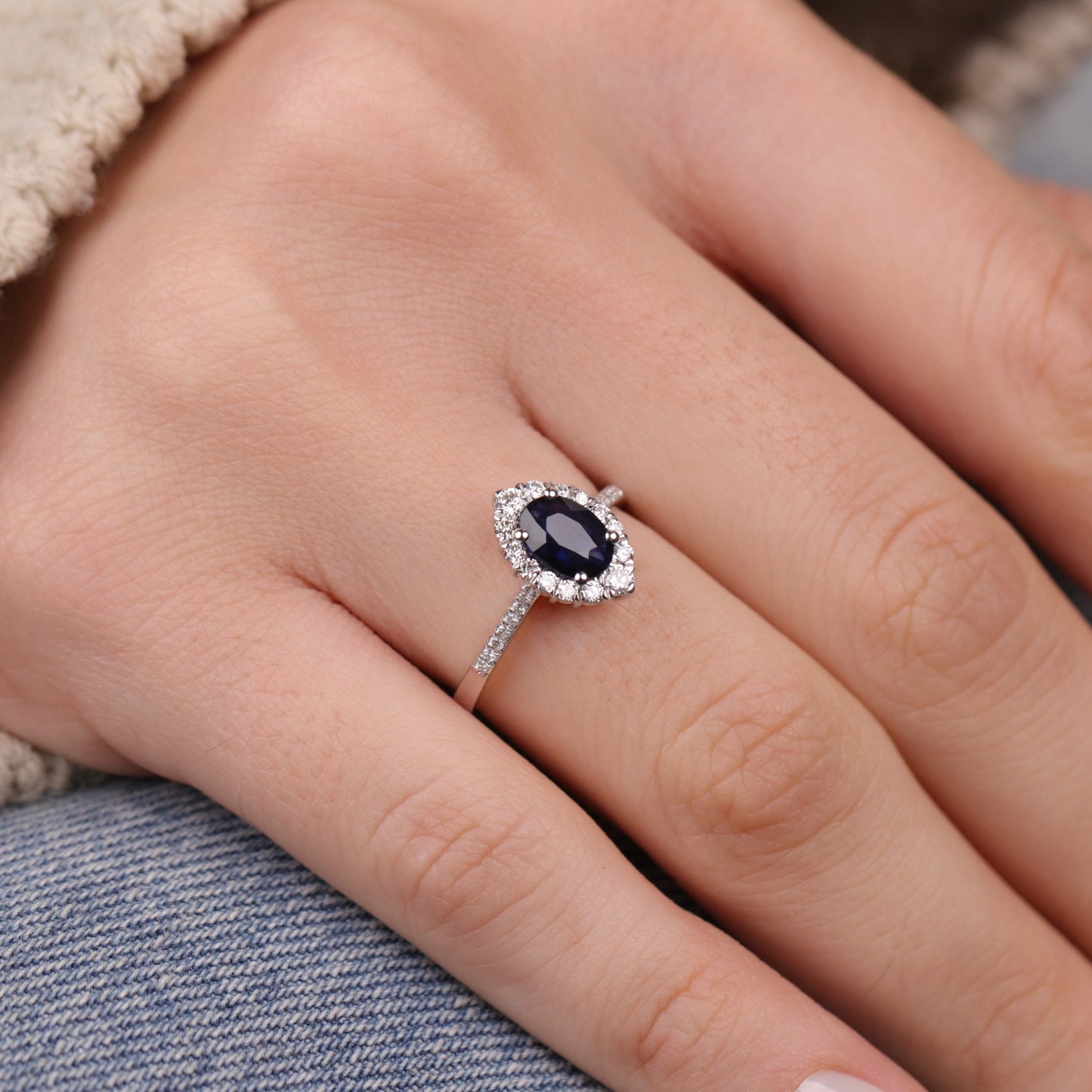 0.86 Karat Safir 0.34 Karat Pırlanta Yüzük