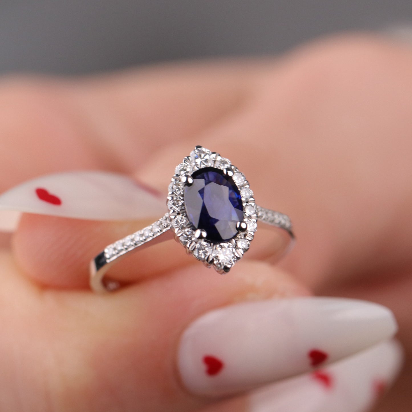 0.86 Karat Safir 0.34 Karat Pırlanta Yüzük