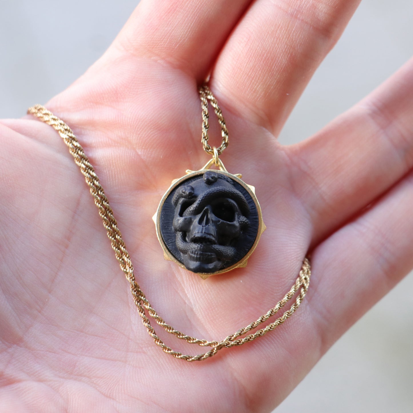 Marble Lion 925 Silver Gold Plated Necklace