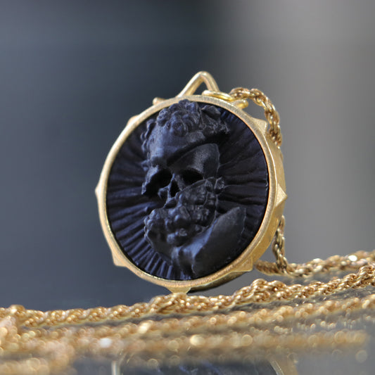 Marble Lion 925 Silver Gold Plated Necklace