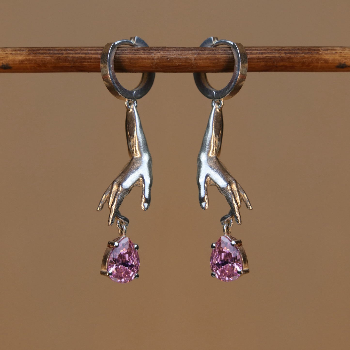 925 Silver Earring with Drop Jade Stone