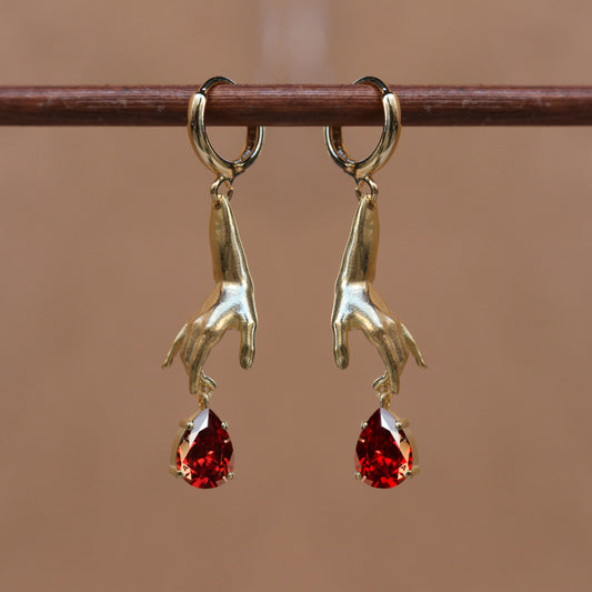 925 Silver Earring with Drop Jade Stone