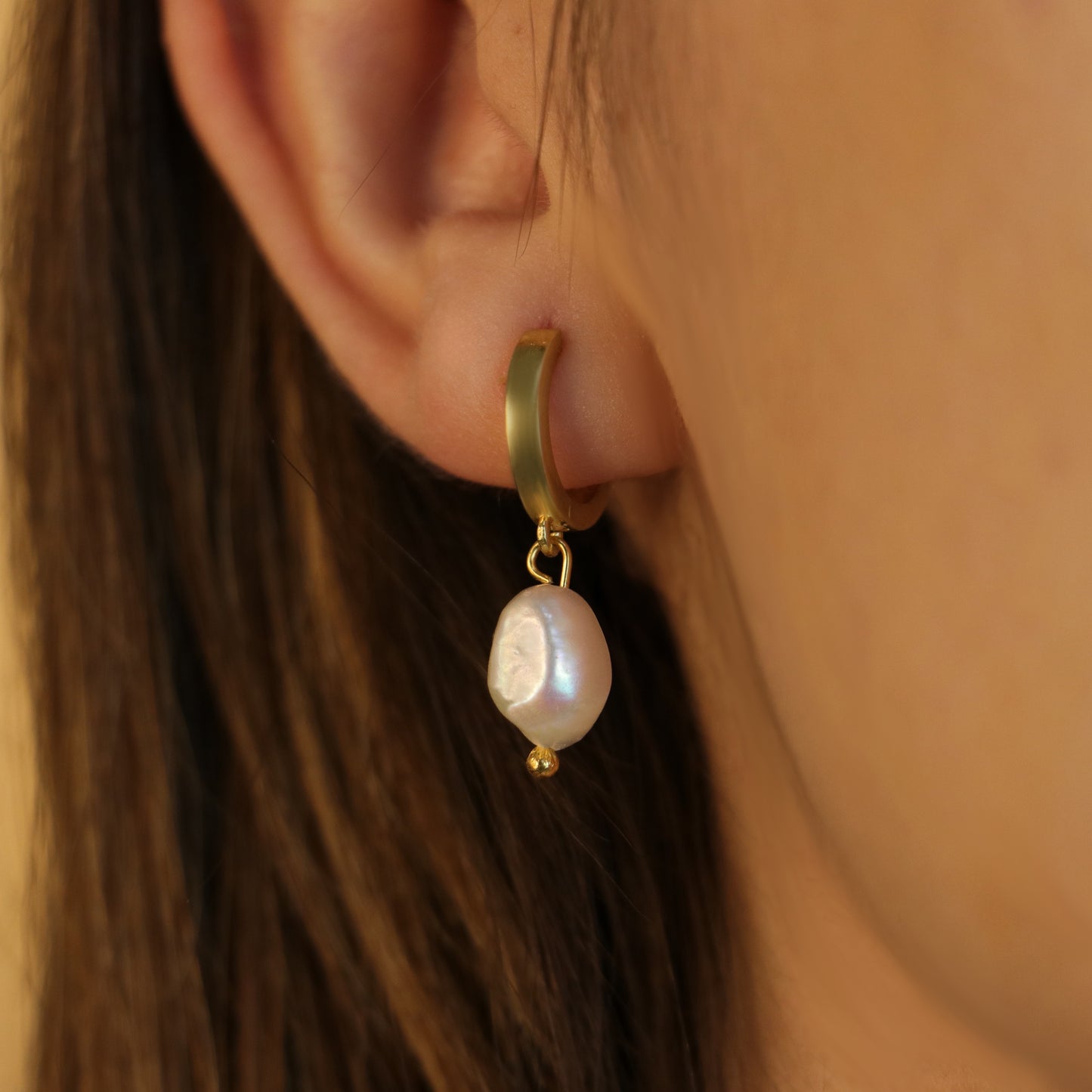 Amorf İnci Küpe Kolye Set