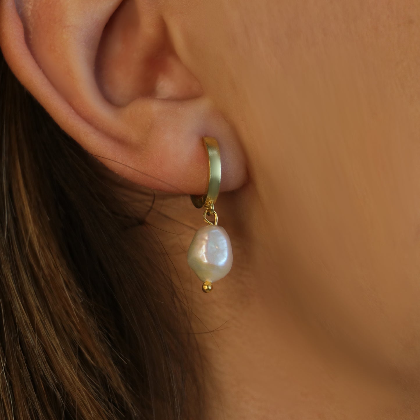 Amorf İnci Küpe Kolye Set