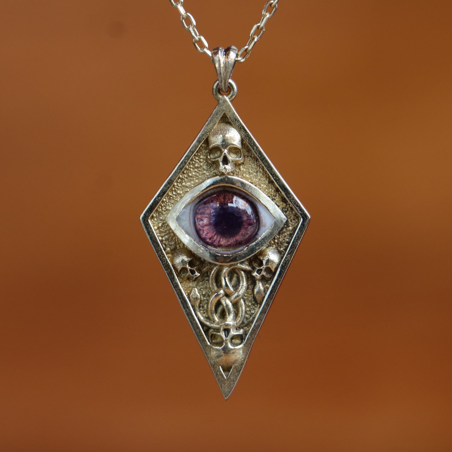 Hazel Eye Large 925 Silver Necklace