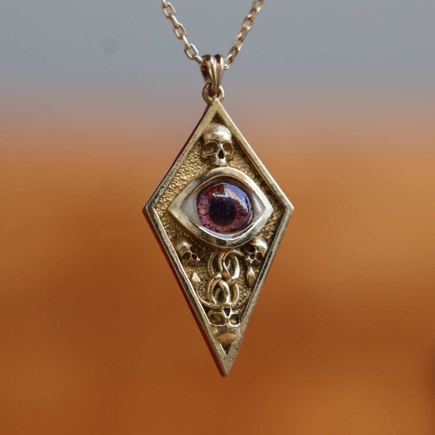 Hazel Eye Large 925 Silver Necklace