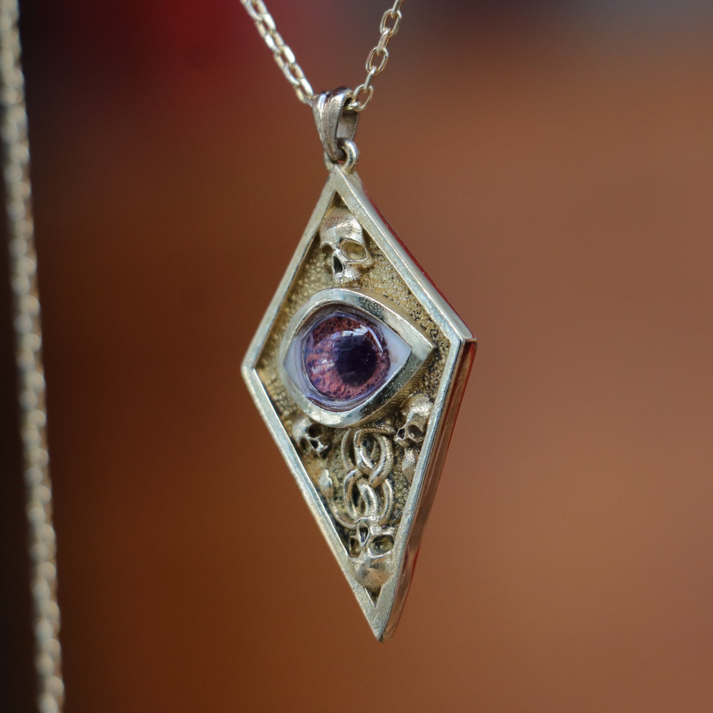 Hazel Eye Large 925 Silver Necklace