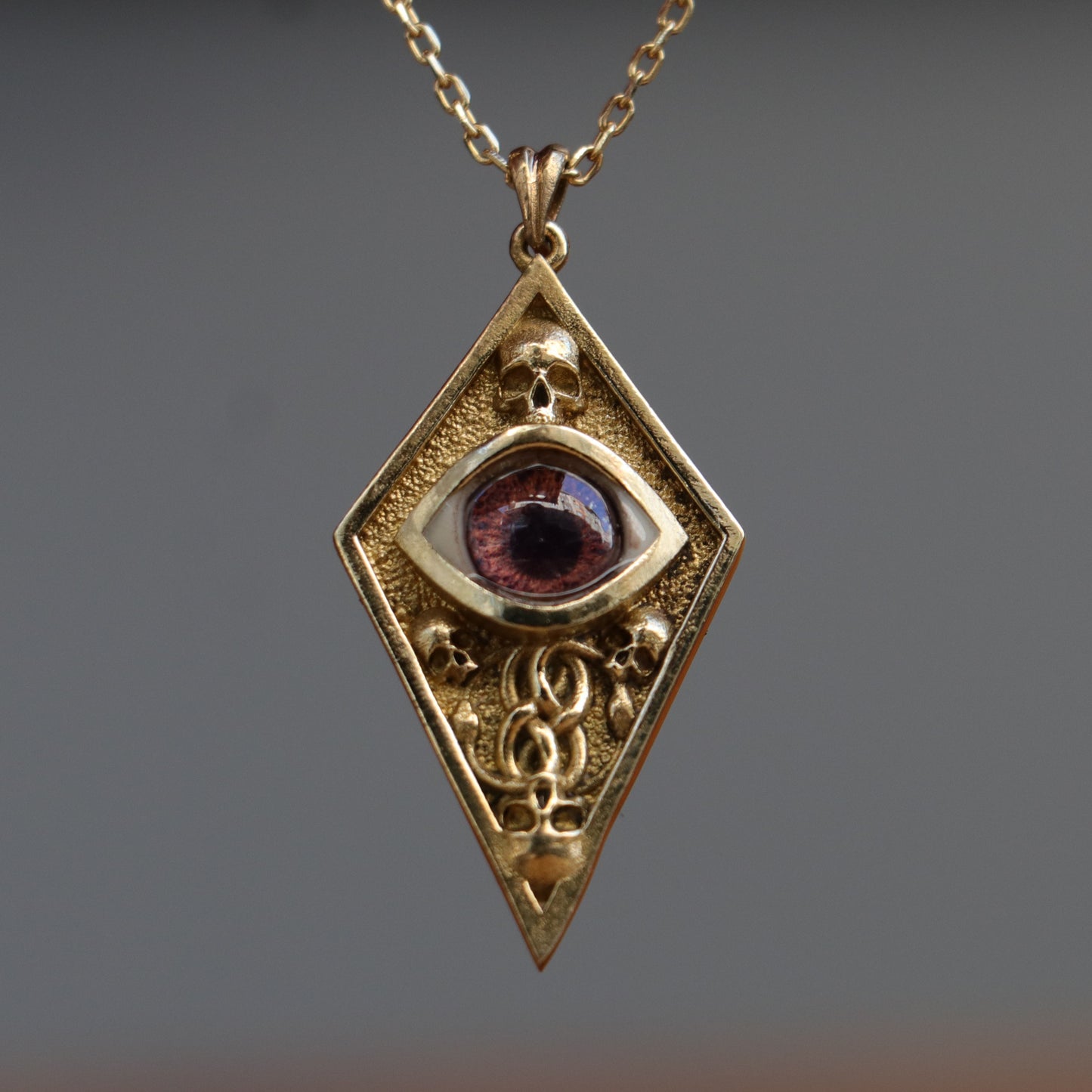 Hazel Eye Large 925 Silver Necklace