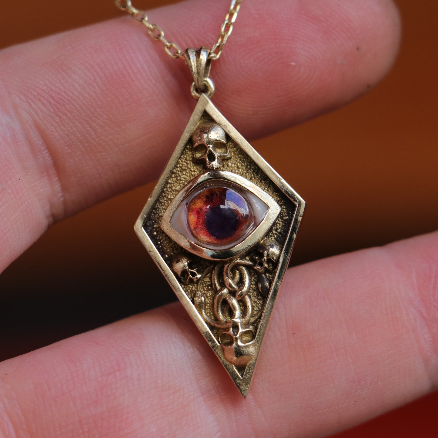 Hazel Eye Large 925 Silver Necklace