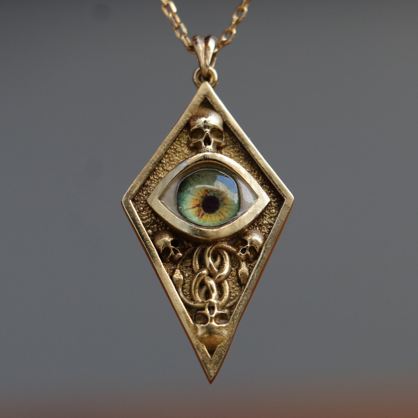Hazel Eye Large 925 Silver Necklace
