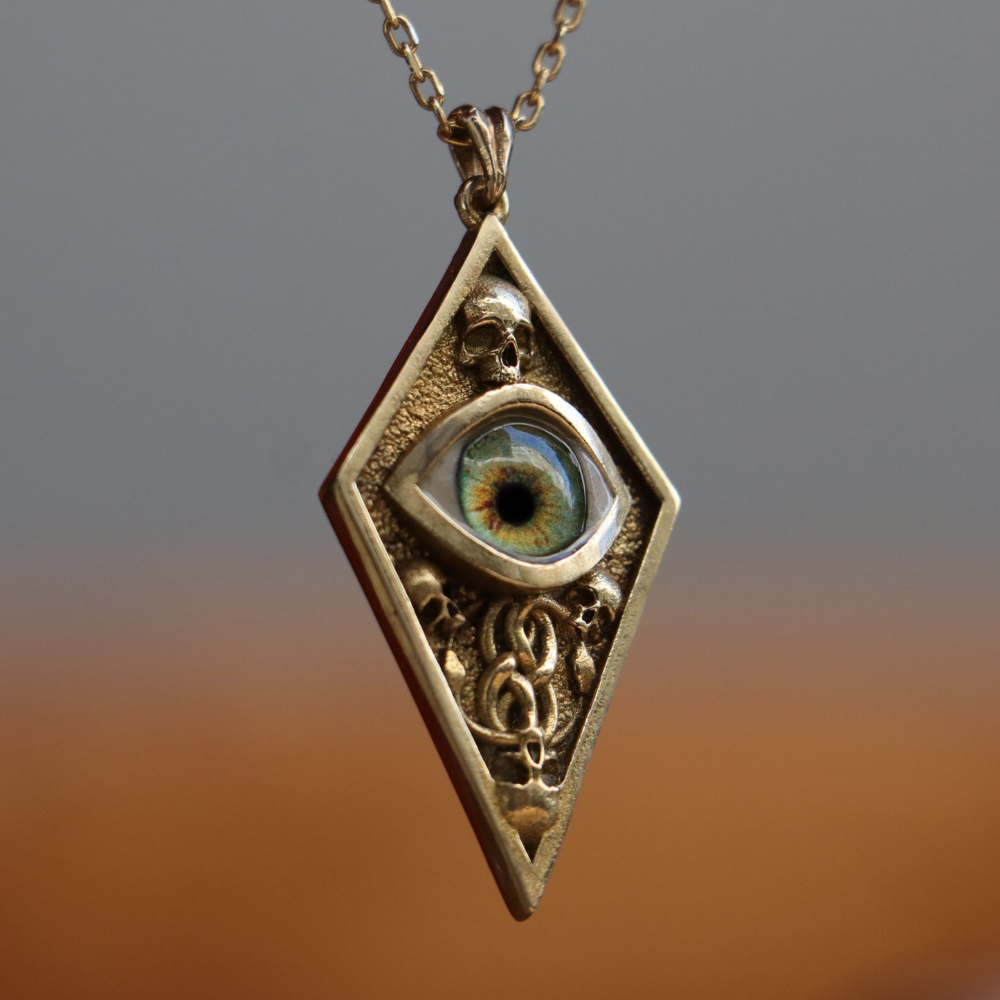 Hazel Eye Large 925 Silver Necklace