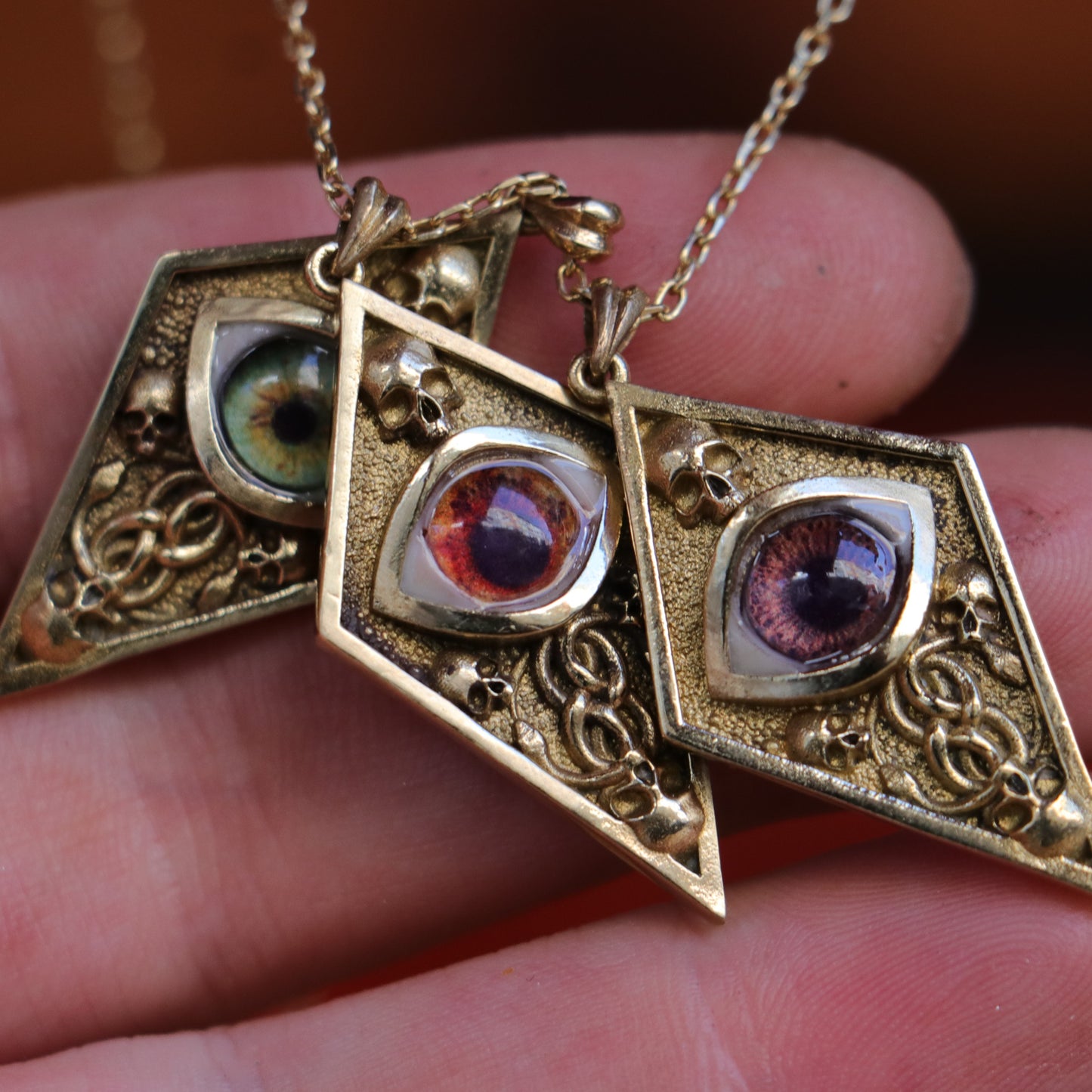 Hazel Eye Large 925 Silver Necklace