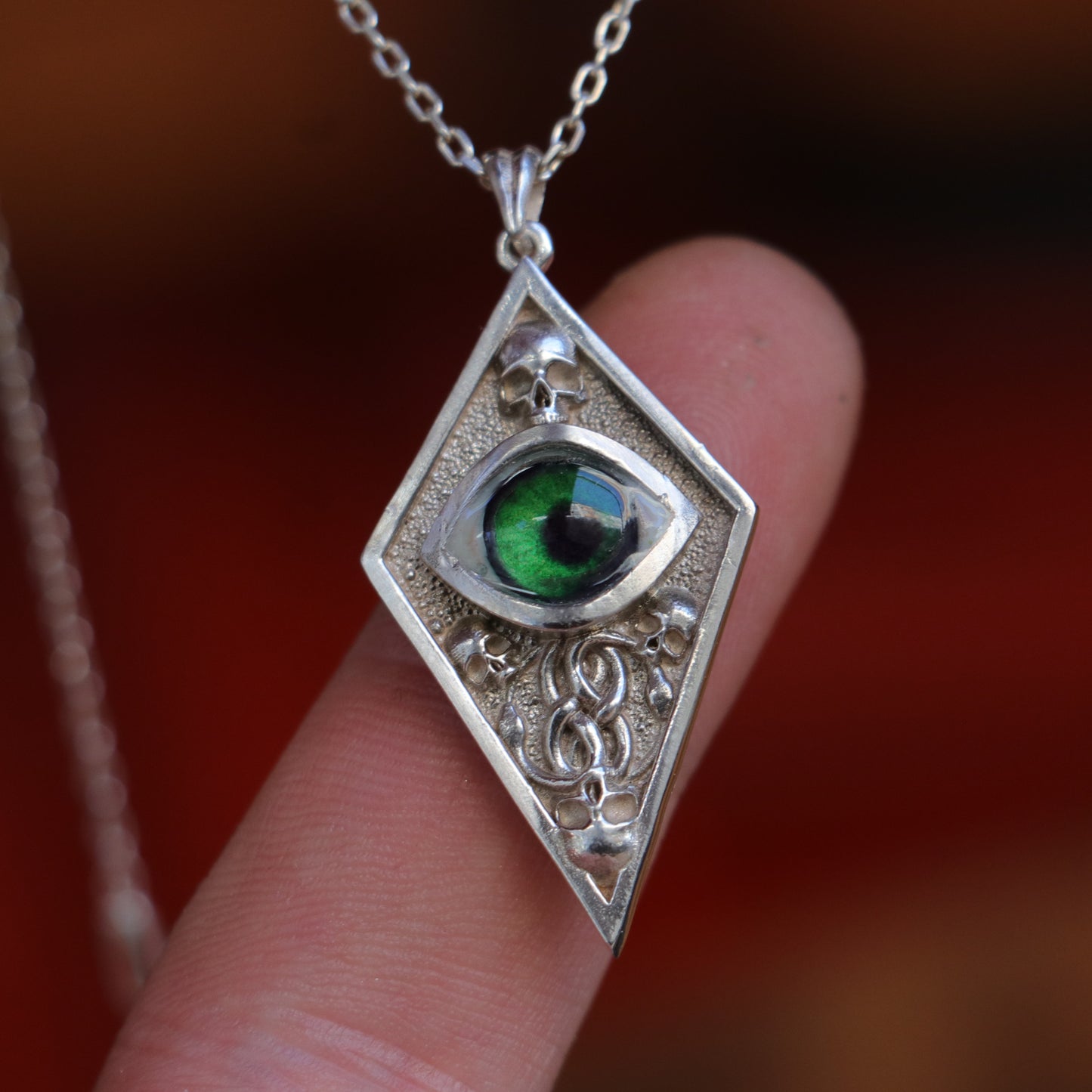 Hazel Eye Large 925 Silver Necklace