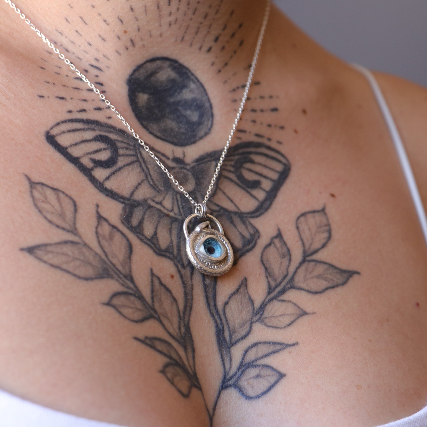 Ouroboros Blue Eye Necklace