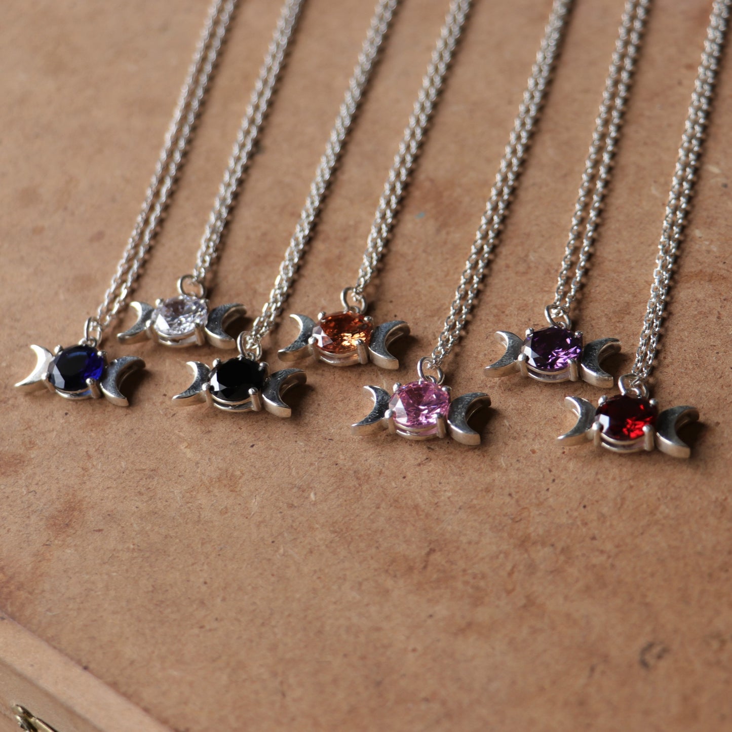 Moon Goddess Pink Quartz 925 Silver Necklace