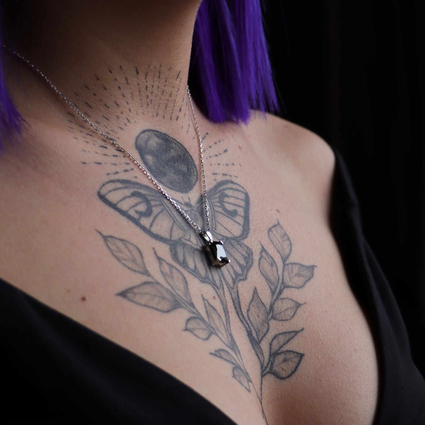 Emerald Cut Garnet 925 Silver Necklace