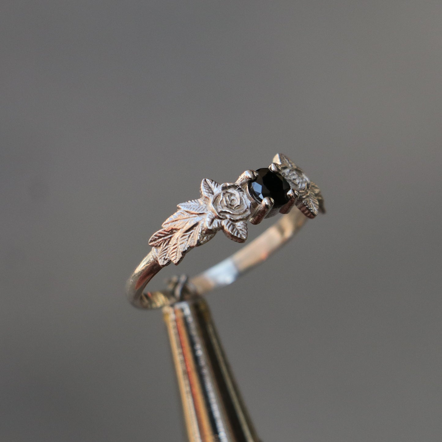 Leaves Garnet 925 Silver Gold Plated Ring