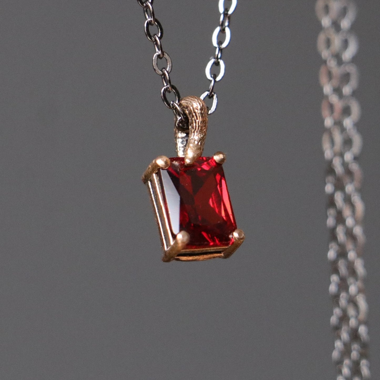 Emerald Sapphire 925 Silver Gold Plated Necklace