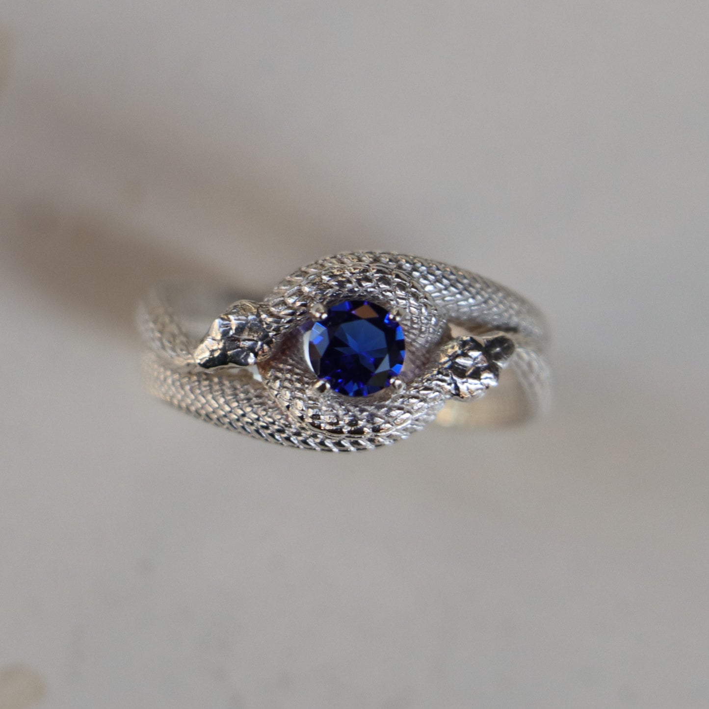 Tanzanite Ouroboros 925 Silver Gold Plated Ring