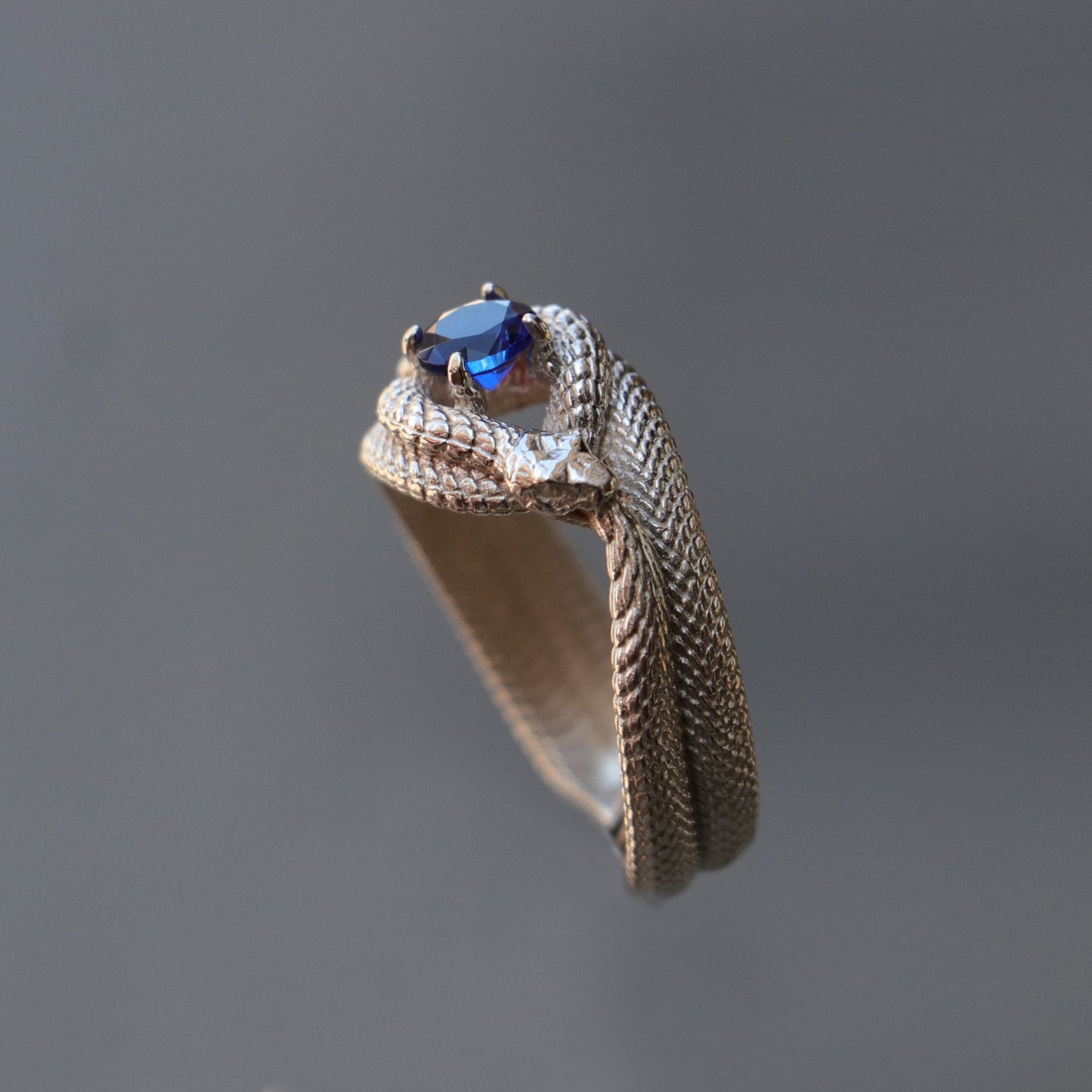 Tanzanite Ouroboros 925 Silver Gold Plated Ring