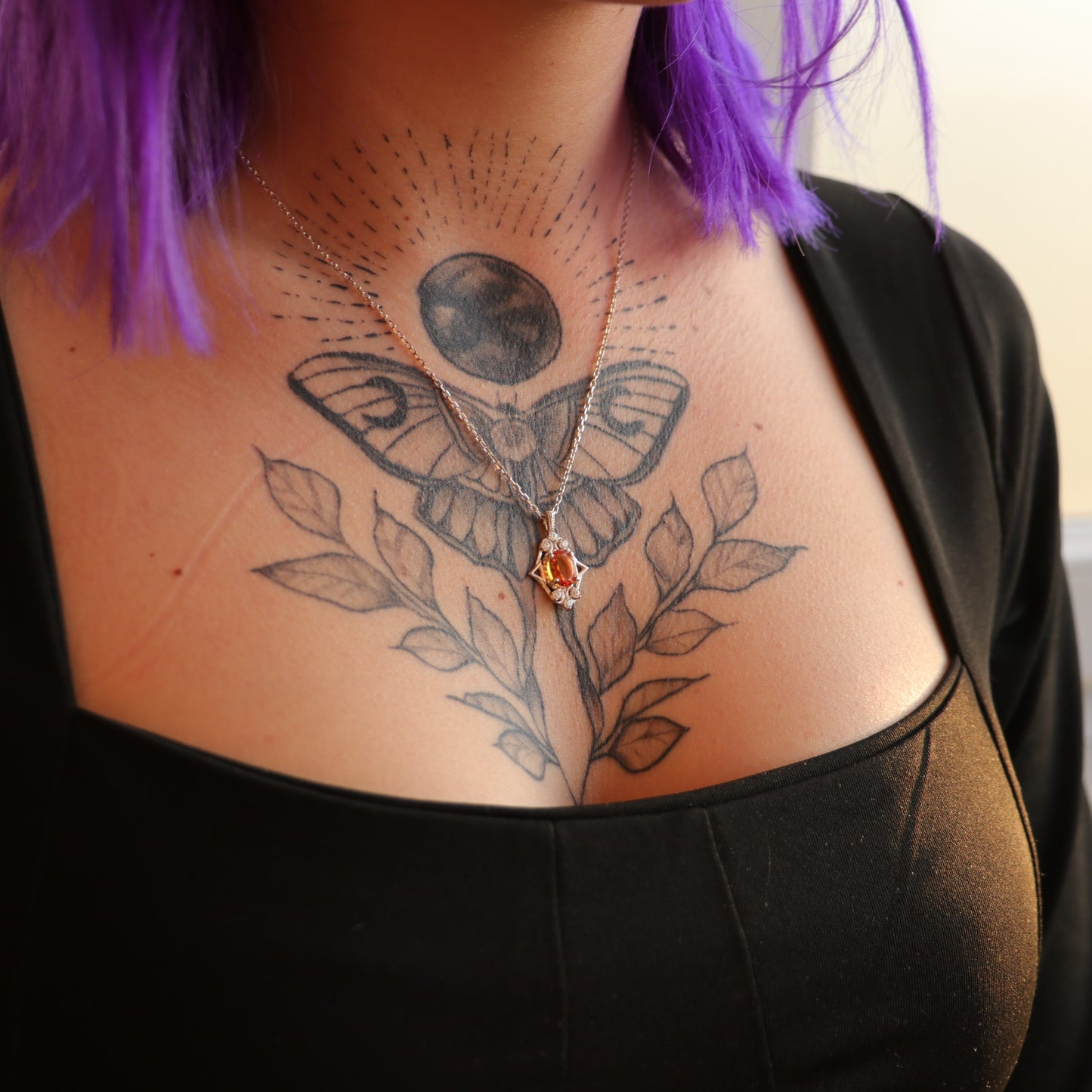 Zümrüt ve Mozanit 925 Gümüş Altın Kaplama Kolye