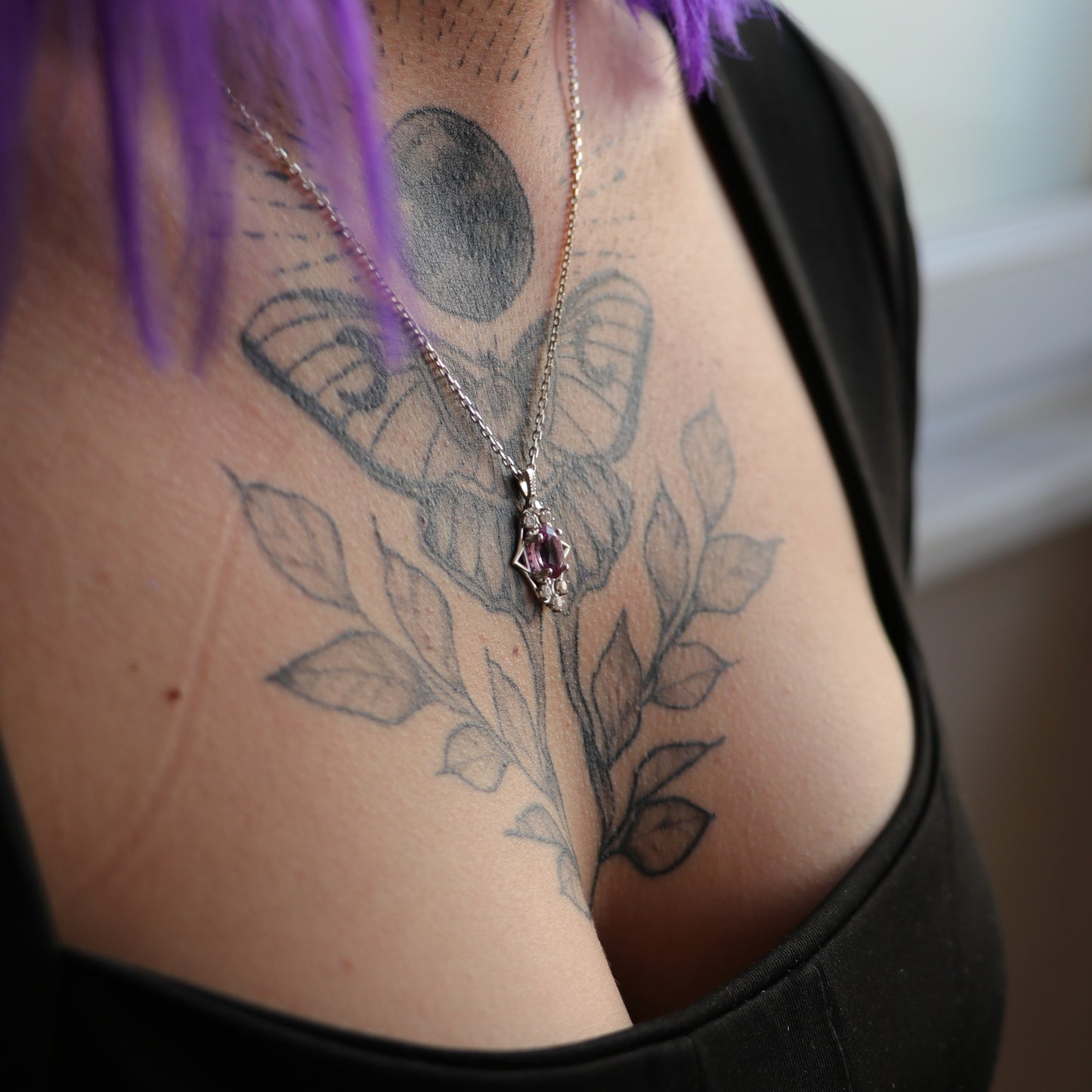 Zümrüt ve Mozanit 925 Gümüş Altın Kaplama Kolye