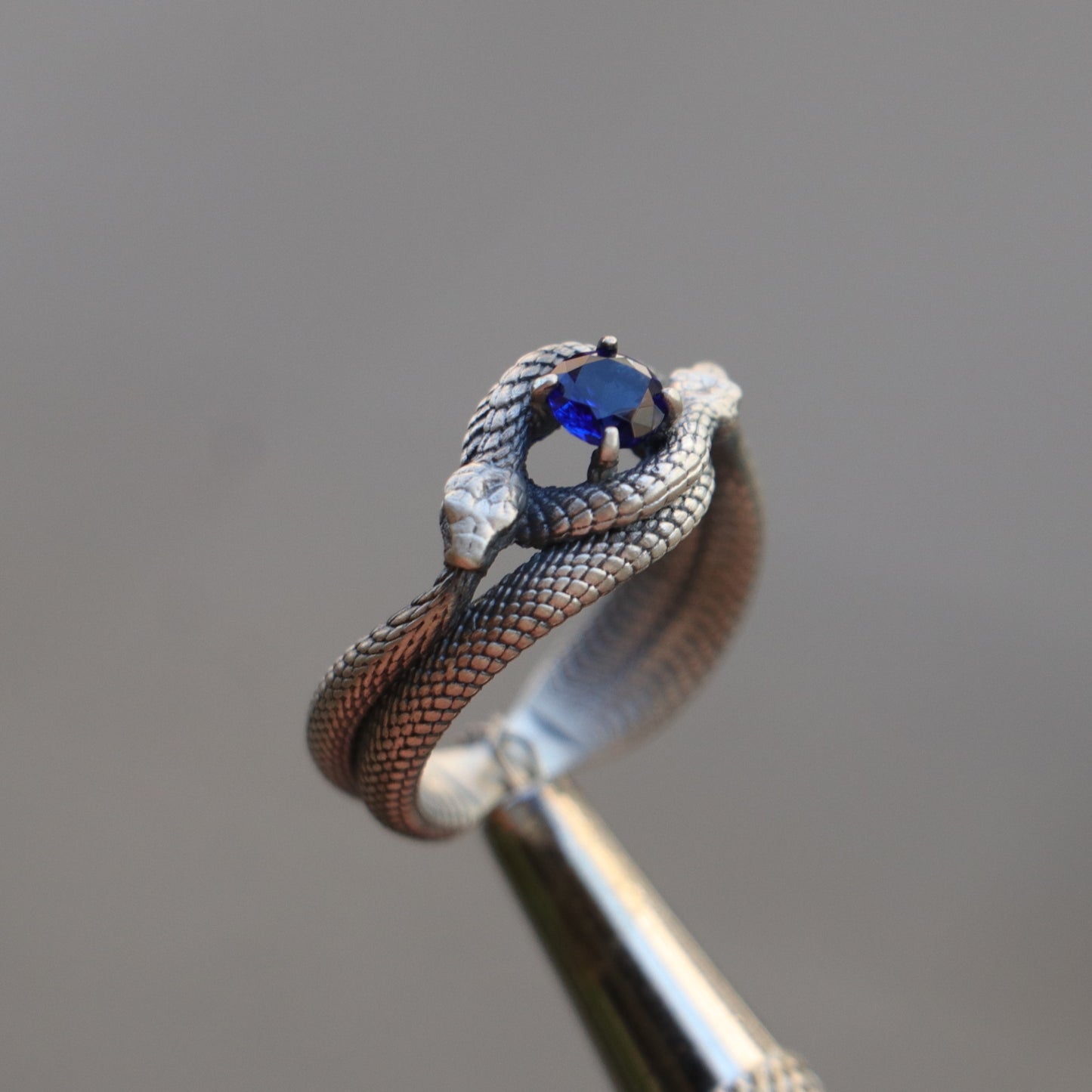 Tanzanite Ouroboros 925 Silver Gold Plated Ring