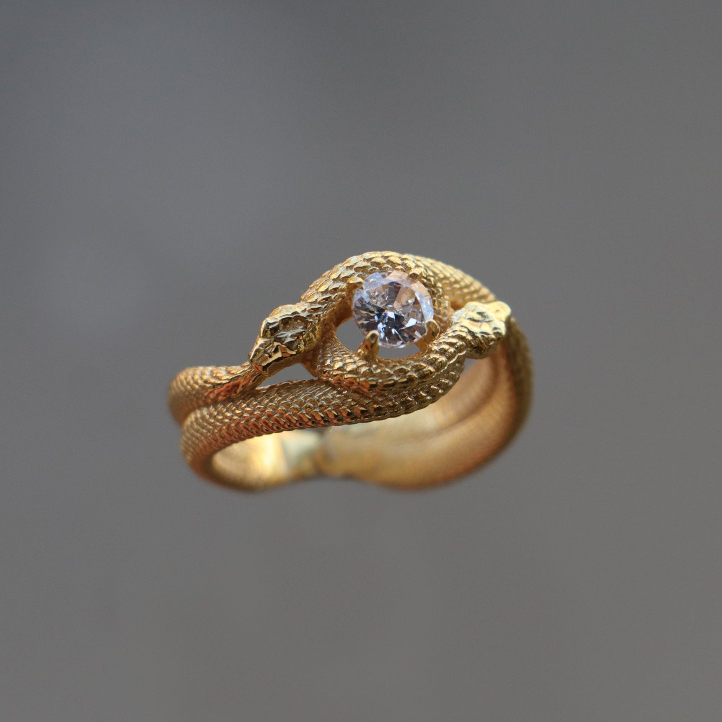 Tanzanite Ouroboros 925 Silver Gold Plated Ring