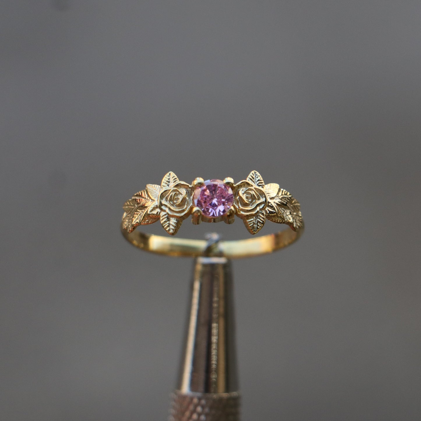 Leaves Garnet 925 Silver Gold Plated Ring