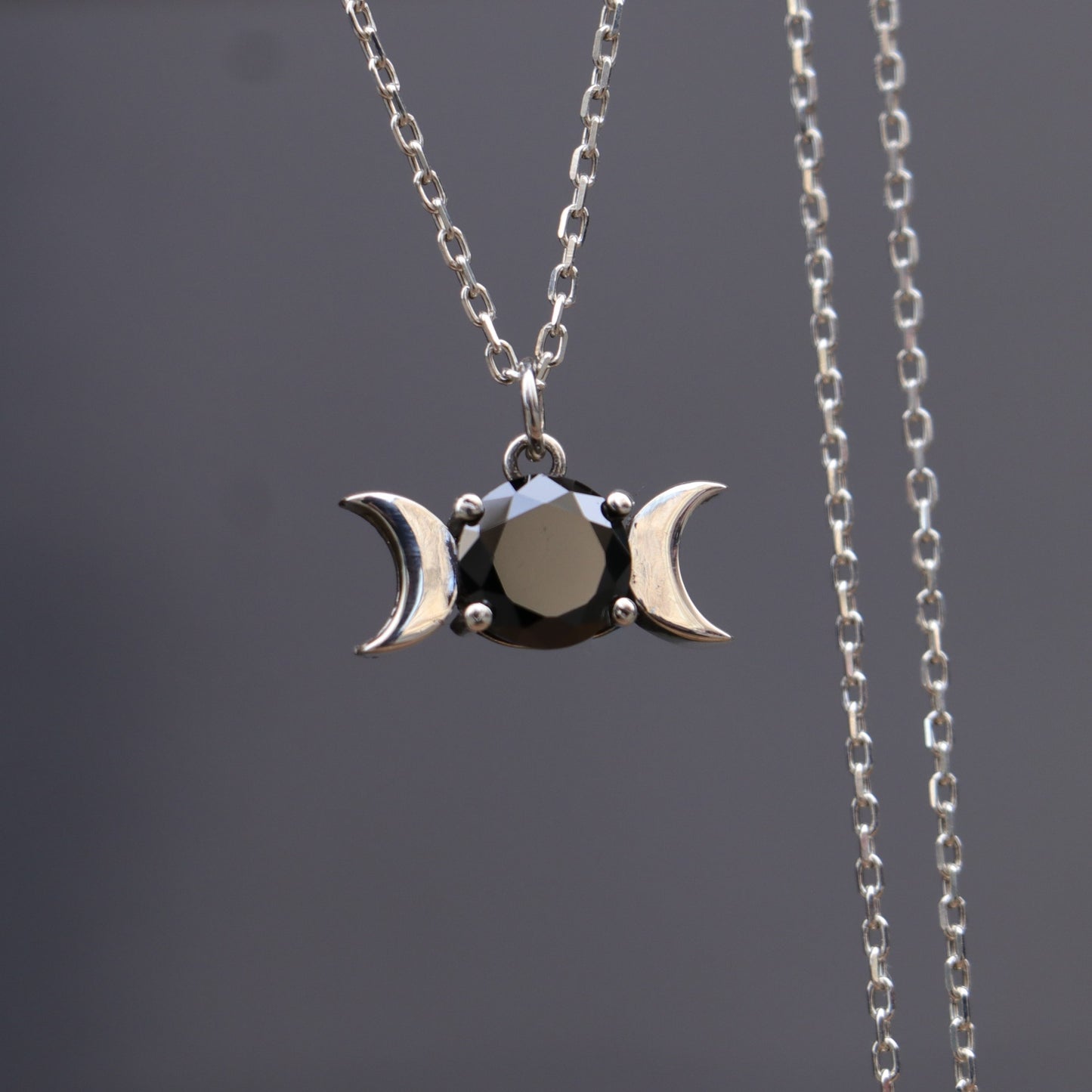 Moon Goddess Pink Quartz 925 Silver Necklace