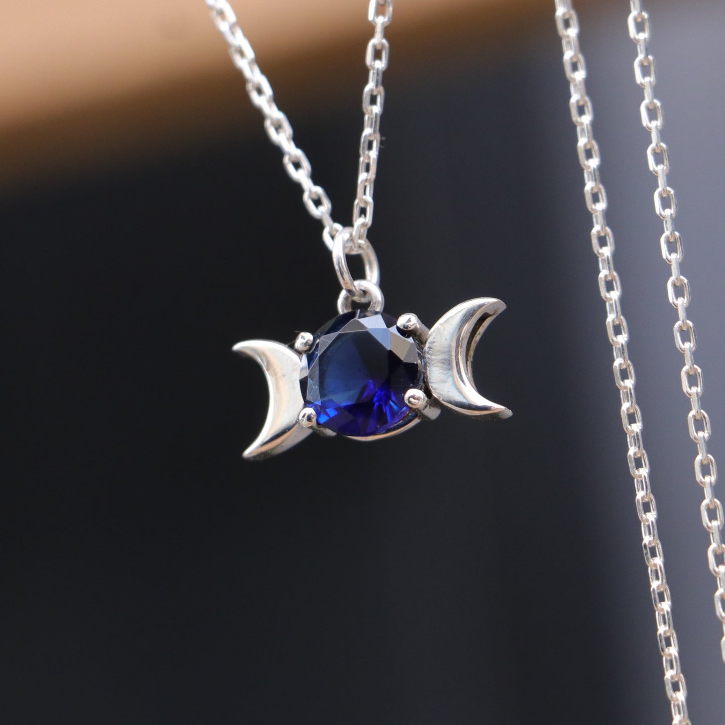 Moon Goddess Pink Quartz 925 Silver Necklace