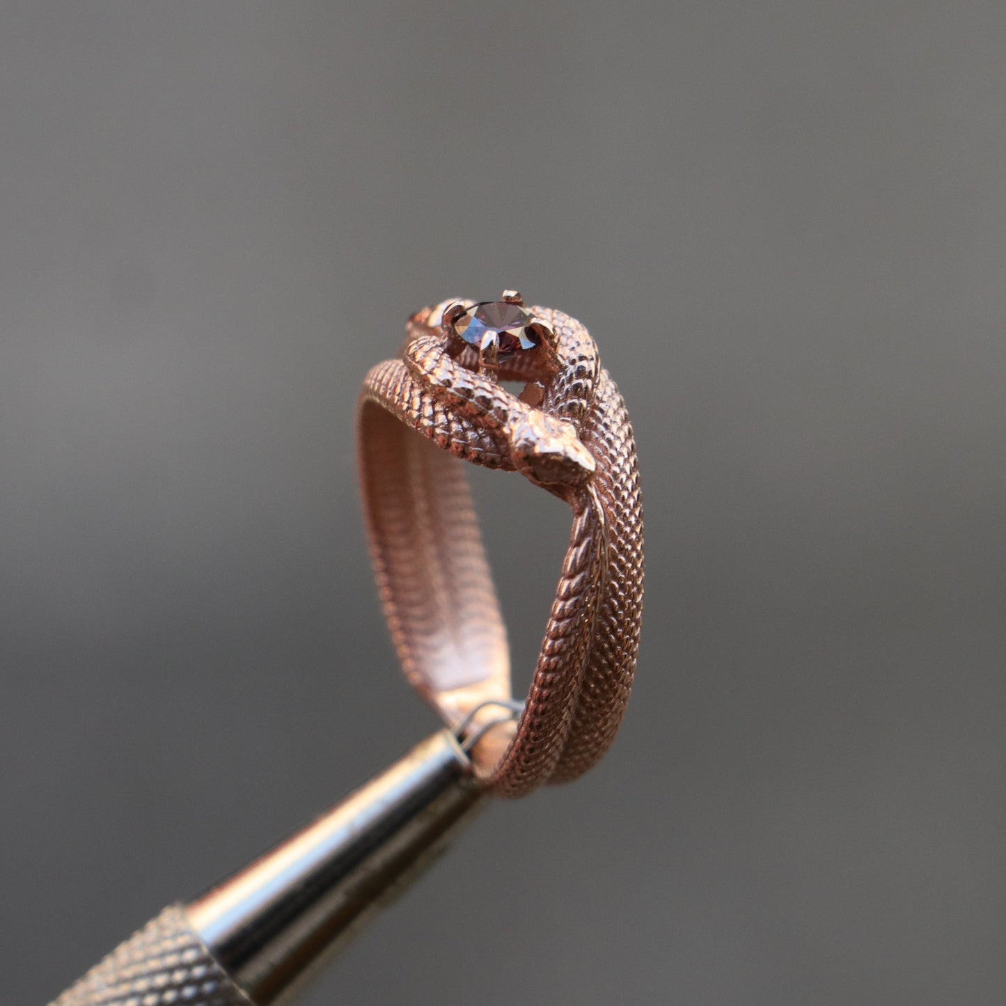 Tanzanite Ouroboros 925 Silver Gold Plated Ring