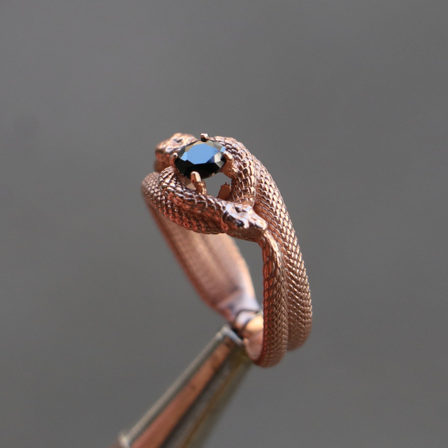 Tanzanite Ouroboros 925 Silver Gold Plated Ring