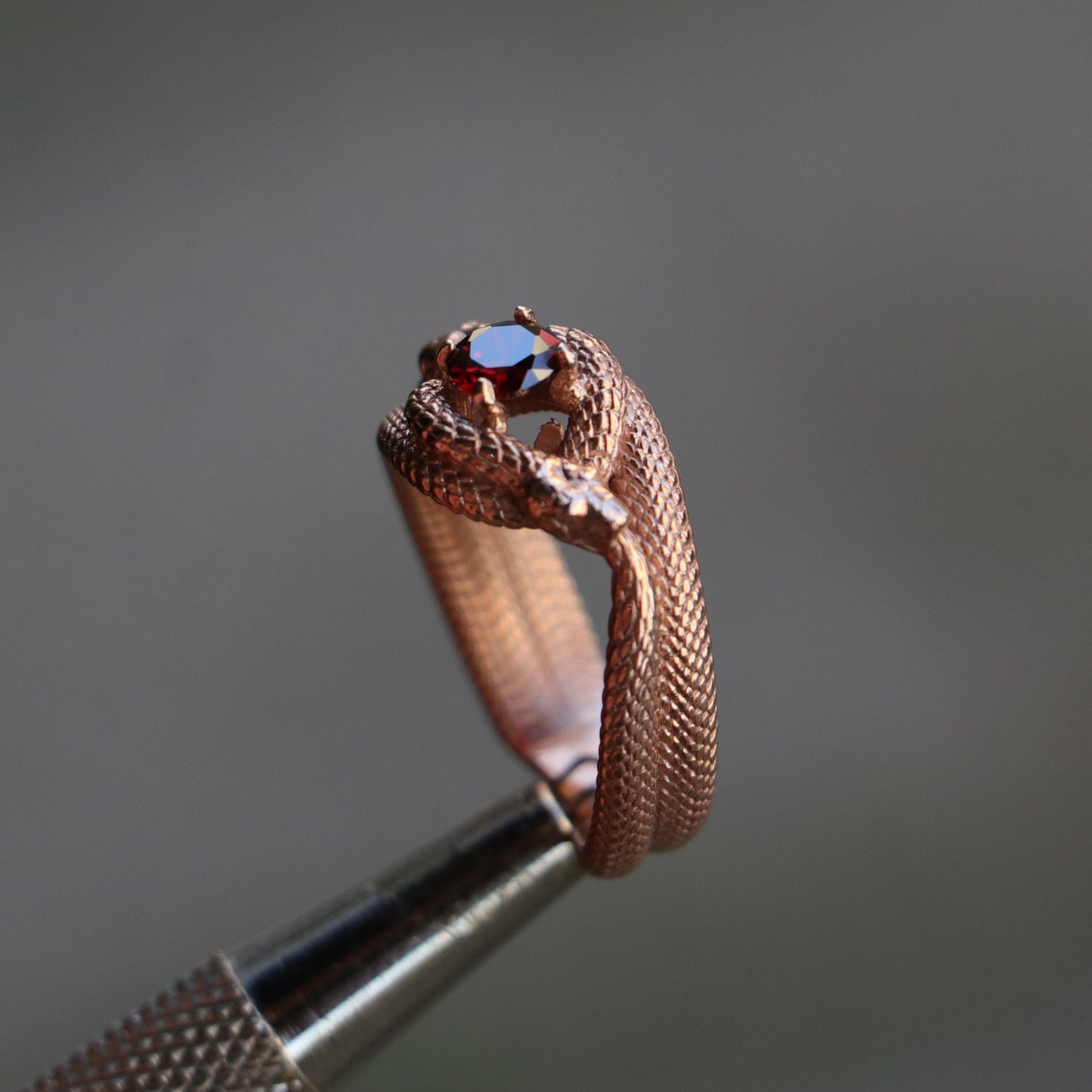 Tanzanite Ouroboros 925 Silver Gold Plated Ring