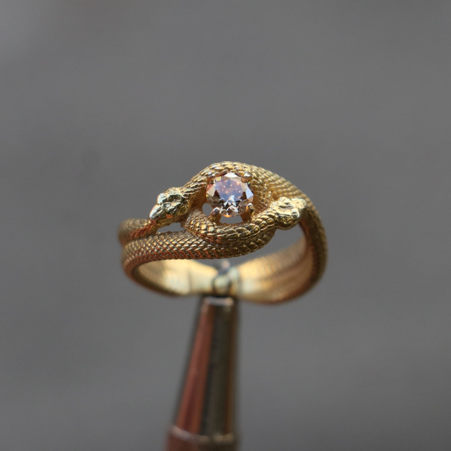 Tanzanite Ouroboros 925 Silver Gold Plated Ring