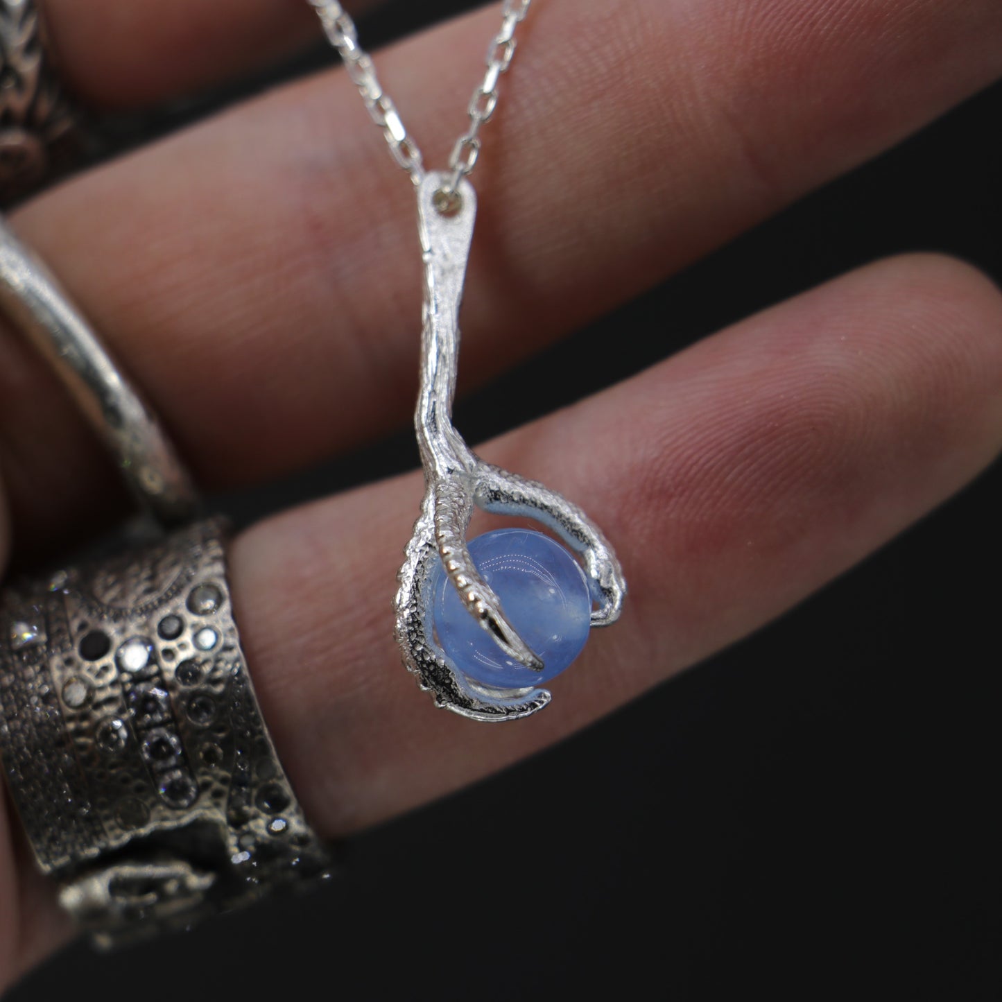 Pençe Ay Taşı 925 Gümüş Kolye