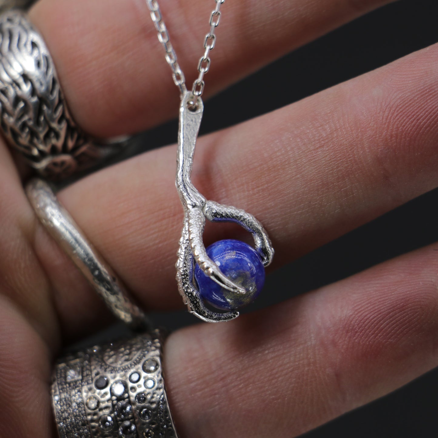 Pençe Ay Taşı 925 Gümüş Kolye